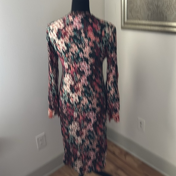 Blank London geo and floral print tunic top hi lo V ruffle neck boho Sz XS - Picture 7 of 11